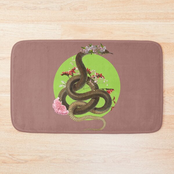 Item preview, Snake with pink and red flowers designed and sold by GHANLUES.