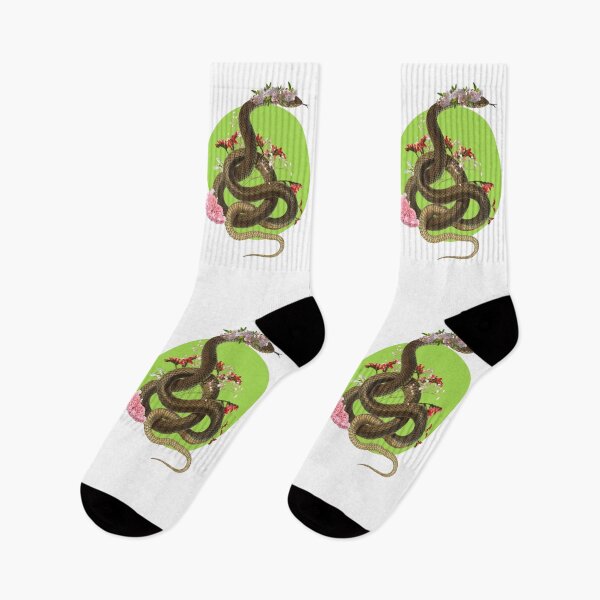 Item preview, Snake with pink and red flowers designed and sold by GHANLUES.
