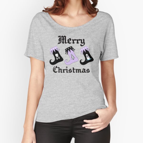 Merry Christmas Pastel Goth Elf Stockings Relaxed Fit T-Shirt