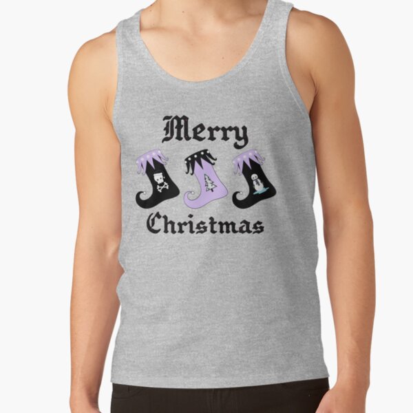 Merry Christmas Pastel Goth Elf Stockings Tank Top