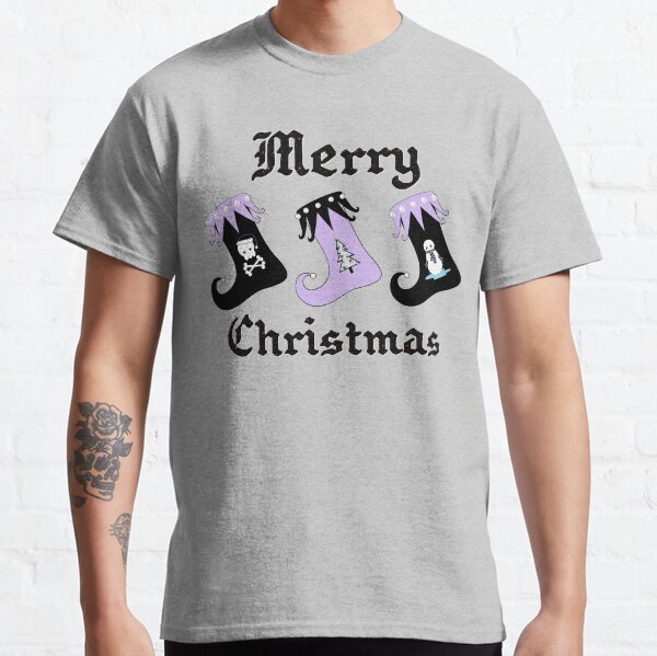 Merry Christmas Pastel Goth Elf Stockings Classic T-Shirt