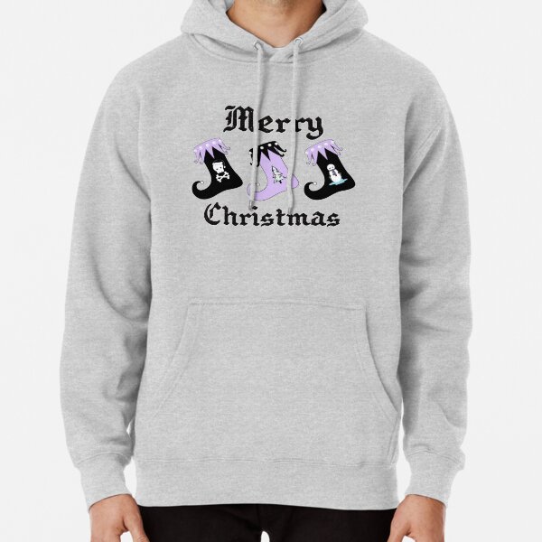 Merry Christmas Pastel Goth Elf Stockings Pullover Hoodie