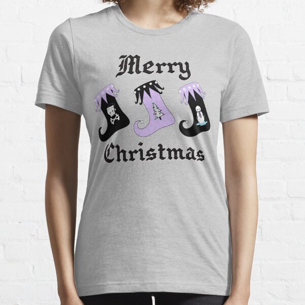Merry Christmas Pastel Goth Elf Stockings Essential T-Shirt
