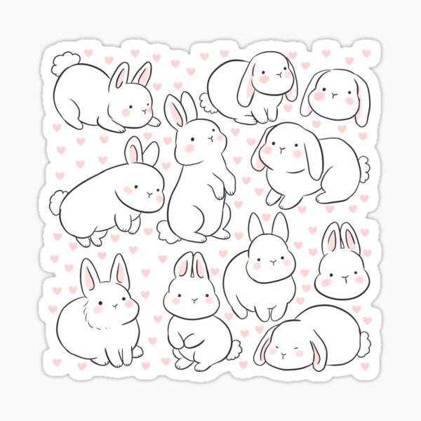 Item preview, Cute little Bunnies pattern - adorable bunny illustration  designed and sold by Yarafantasyart.