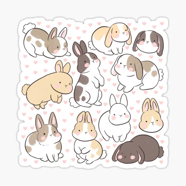 Item preview, Cute little Bunnies pattern - adorable bunny illustration  designed and sold by Yarafantasyart.