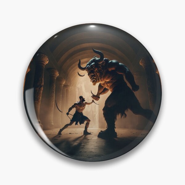 Item preview, Theseus Fighting The Minotaur - Ancient Minoan Civilization - Crete - Greek Mythology designed and sold by Styrman.