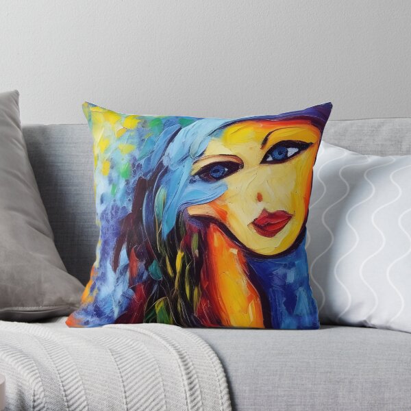 Thoughtful Woman Throw Pillow