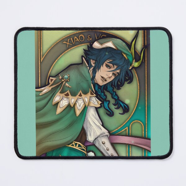 Item preview, Fanart: Xiaoven. Venti & Xiao from Genshin Impact in Art Nouveau style designed and sold by AlexaelArtworks.