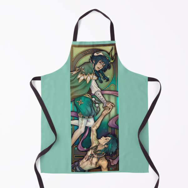 Item preview, Fanart: Xiaoven. Venti & Xiao from Genshin Impact in Art Nouveau style designed and sold by AlexaelArtworks.