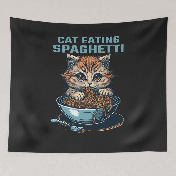 Item preview, Cat Eating Spaghetti #2 designed and sold by TotalDesine.