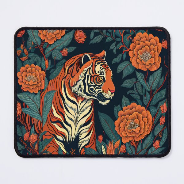 Item preview, "Golden Blossom Tiger: A Stunning Yellow Floral Design" designed and sold by ProactiveMode.