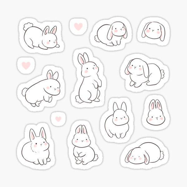 Item preview, Cute little Bunnies pattern - adorable bunny illustration  designed and sold by Yarafantasyart.