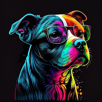 Artwork thumbnail, Dog Colorful Style by PythonBase