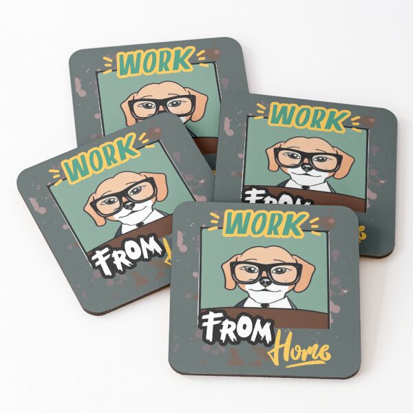 Item preview, Funny Geeky dog wearing glasses, Work from Home designed and sold by OMdesign10.