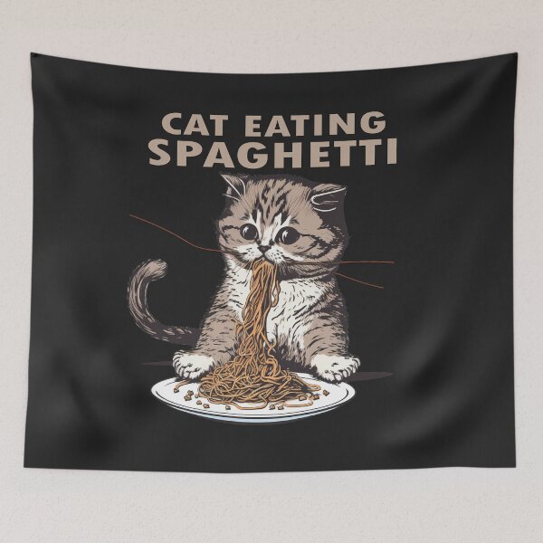Item preview, Cat Eating Spaghetti #3 designed and sold by TotalDesine.