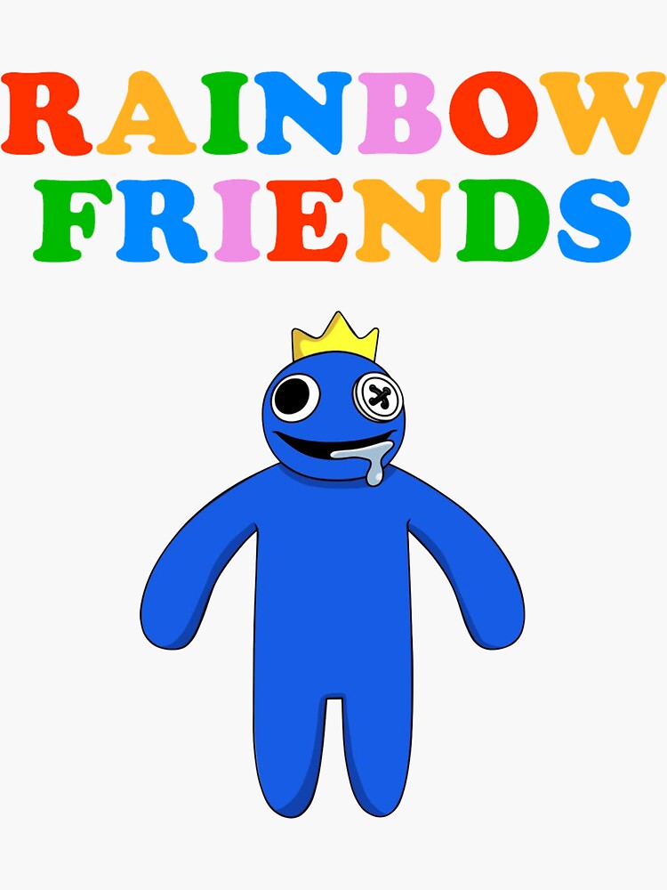 blue rainbow friends hugs retro - Blue Rainbow Friends - Sticker