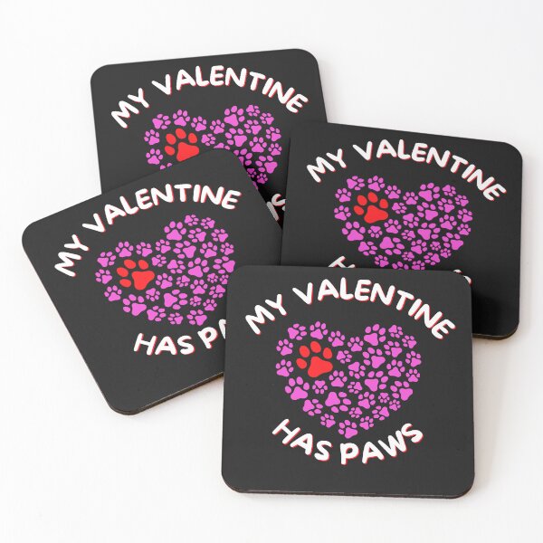 Item preview, MY VALENTINE HAS PAWS designed and sold by KitMonkeyUK.