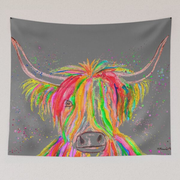 Item preview, Highland Cow Watercolor painting designed and sold by Monika Howarth.