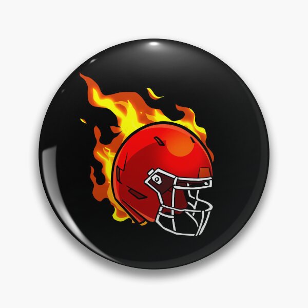 Item preview, american football red helmet on fire   designed and sold by StairheadStore.