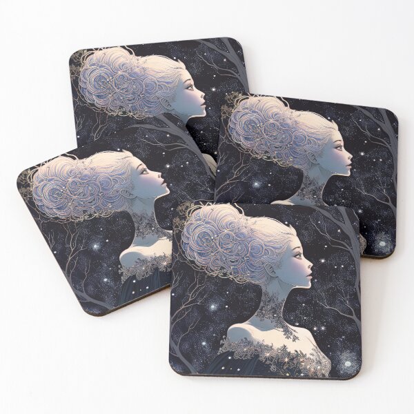 Item preview, Surreal Portrait: Sister of night gazing at sky designed and sold by RK - Shop.