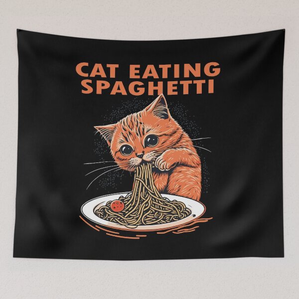 Item preview, Cat Eating Spaghetti #4 designed and sold by TotalDesine.