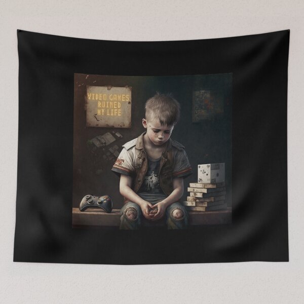 Item preview, Video Games Ruined My Life (Sad boy) designed and sold by Robo-toons.