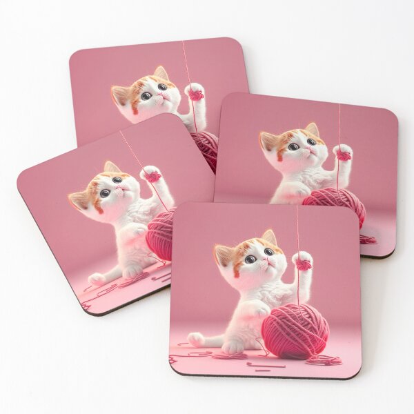 Item preview, Funny kitten having fun with a ball of yarn, original decoration for children designed and sold by Crea79.