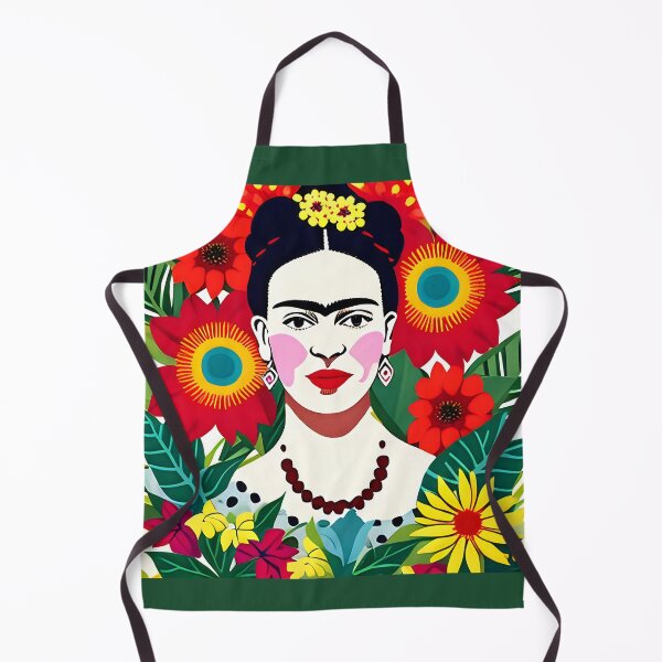 Item preview, Mexican Folk Art, beautiful lady in red poppies. Inspired by Frida Kahlo designed and sold by RoyalRepublics.
