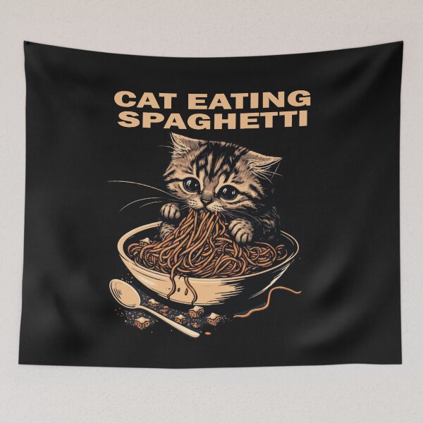 Item preview, Cat Eating Spaghetti #5 designed and sold by TotalDesine.