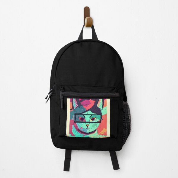 Item preview, Watercolor cyberpunk cat in pastel colors - Freaky Cat designed and sold by Dalive.