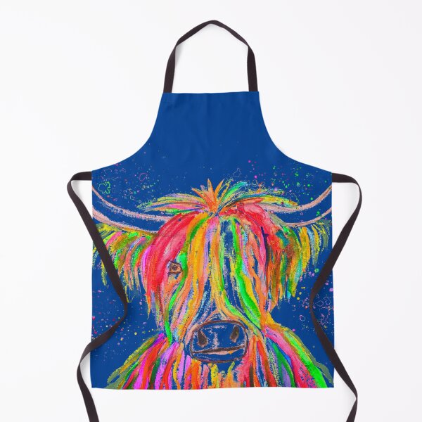 Item preview, Highland Cow Watercolor painting blue designed and sold by Monika Howarth.