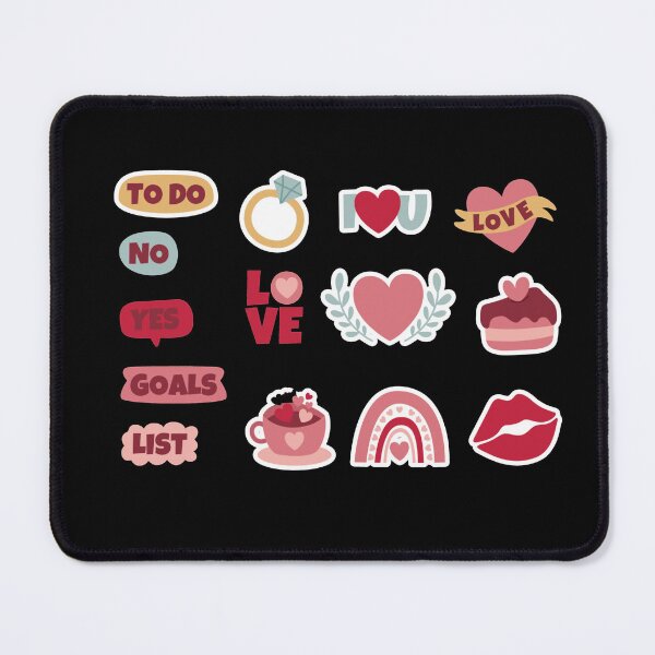 Item preview, Pack Flat Valentine's Day Icon Label Collection,  Cartoon Hearts  designed and sold by Black4magic.