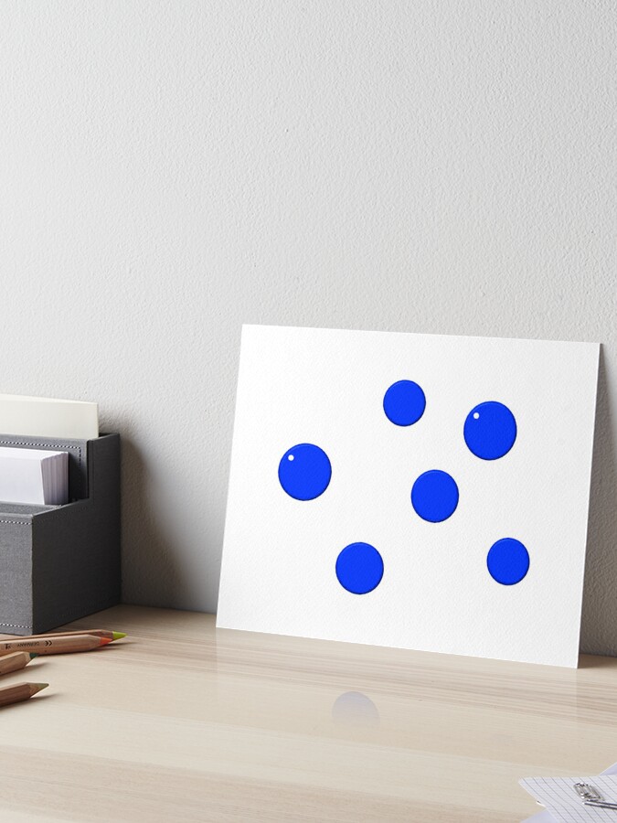 Dotty Brilliant Blue 3D Pattern on White Background Art Board
