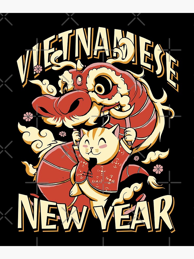 Disover Vietnamese new year dragon Premium Matte Vertical Poster