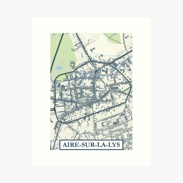 Vista previa del artículo con la obra «Aire-sur-la-Lys, sus calles, su centro histórico, su urbanismo», diseñado y vendido por HungryMapsData.