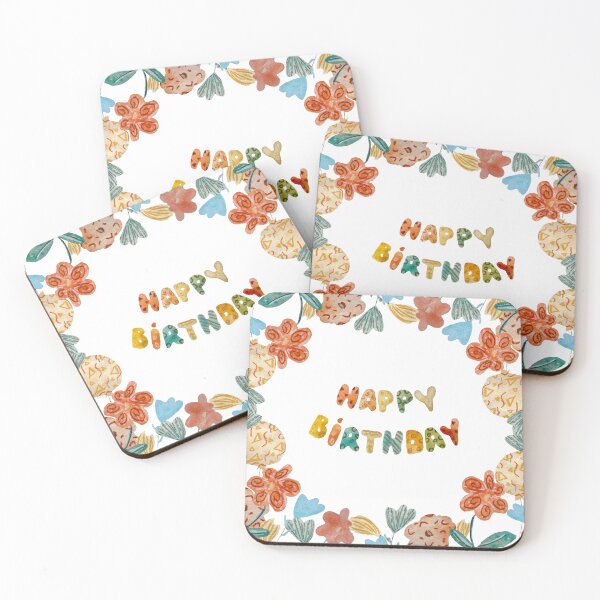 Artikelvorschau, Frame flower birthday letters a watercolor sketch entworfen und verkauft von Yana Mustafina | Boho Soulful Designs.