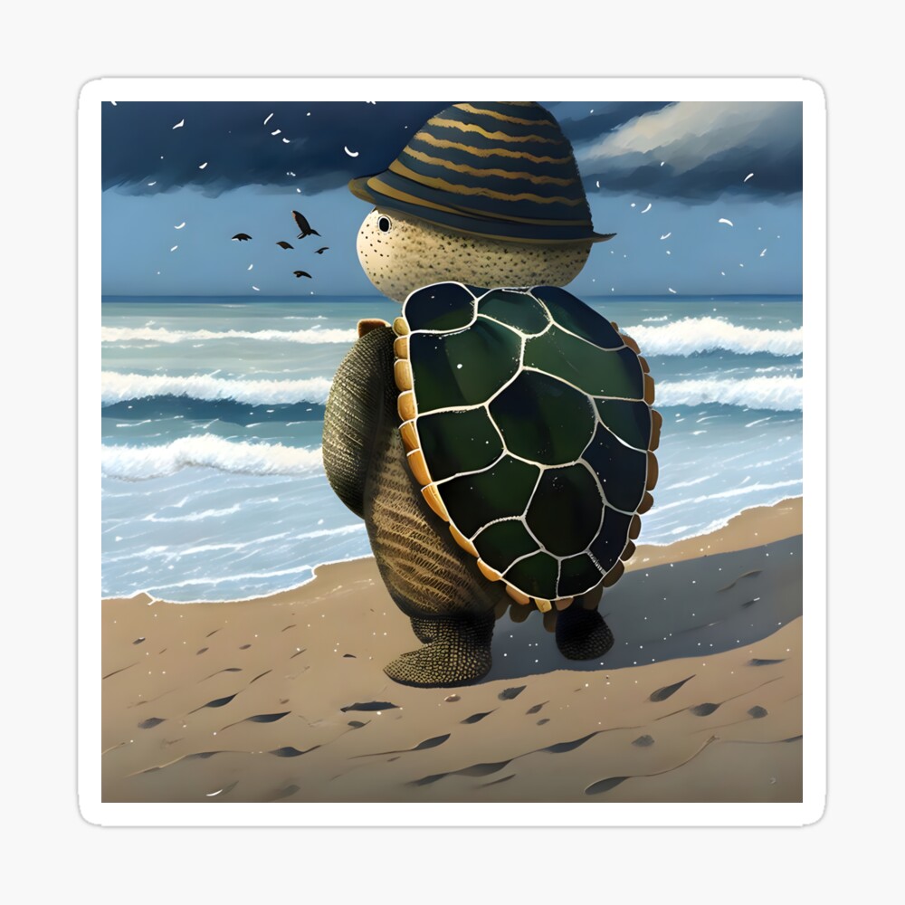 Sea Turtle snorting cocaine with a straw Canvas Print - Canvas