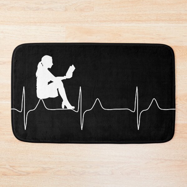 Item preview, My heart beats for reading (white on black background) designed and sold by Jeeb-Arts.