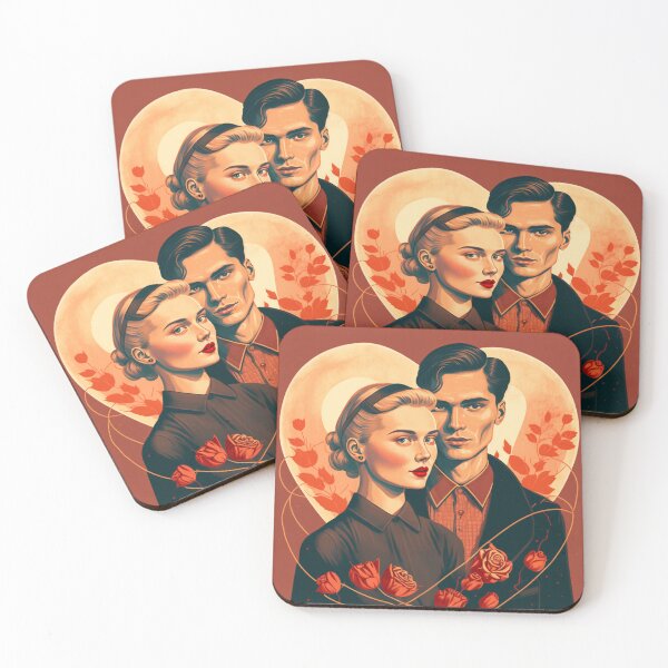 Item preview, Illustration of handsome young couple in heart designed and sold by KristinaNEL.
