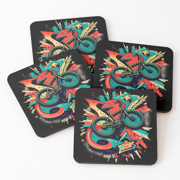 Item preview, BMX designs with a bold and colorful flair, perfect for riders looking to express themselves. Inspired by tattoos, pop-art, and vintage and retro simple shapes (5) designed and sold by TourDePassion.