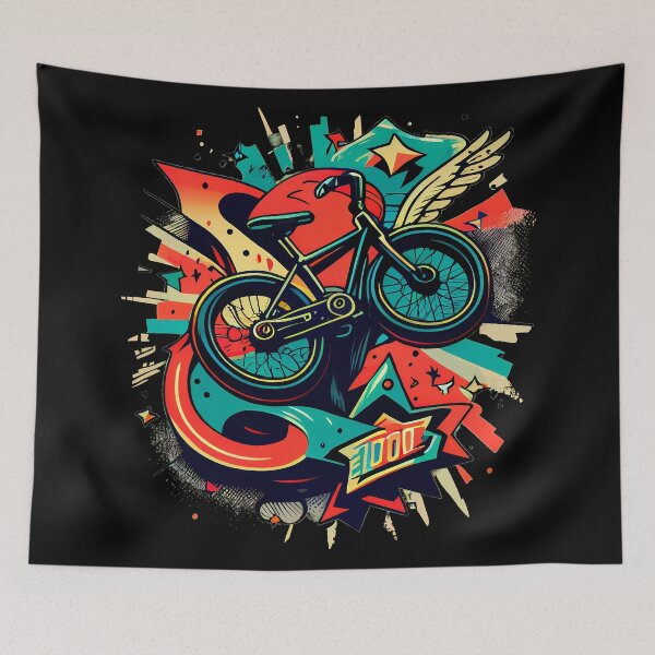 Item preview, BMX designs with a bold and colorful flair, perfect for riders looking to express themselves. Inspired by tattoos, pop-art, and vintage and retro simple shapes (5) designed and sold by TourDePassion.