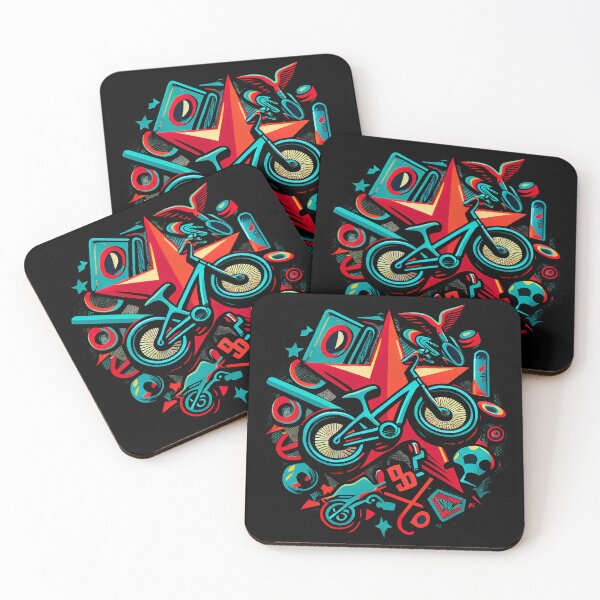 Item preview, BMX designs with a bold and colorful flair, perfect for riders looking to express themselves. Inspired by tattoos, pop-art, and vintage and retro simple shapes (9) designed and sold by TourDePassion.