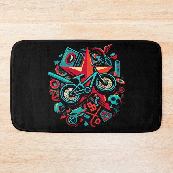 Item preview, BMX designs with a bold and colorful flair, perfect for riders looking to express themselves. Inspired by tattoos, pop-art, and vintage and retro simple shapes (9) designed and sold by TourDePassion.