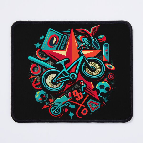 Item preview, BMX designs with a bold and colorful flair, perfect for riders looking to express themselves. Inspired by tattoos, pop-art, and vintage and retro simple shapes (9) designed and sold by TourDePassion.