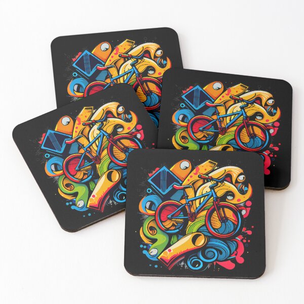Item preview, BMX designs with a bold and colorful flair, perfect for riders looking to express themselves. Inspired by tattoos, pop-art, and vintage and retro simple shapes (14) designed and sold by TourDePassion.