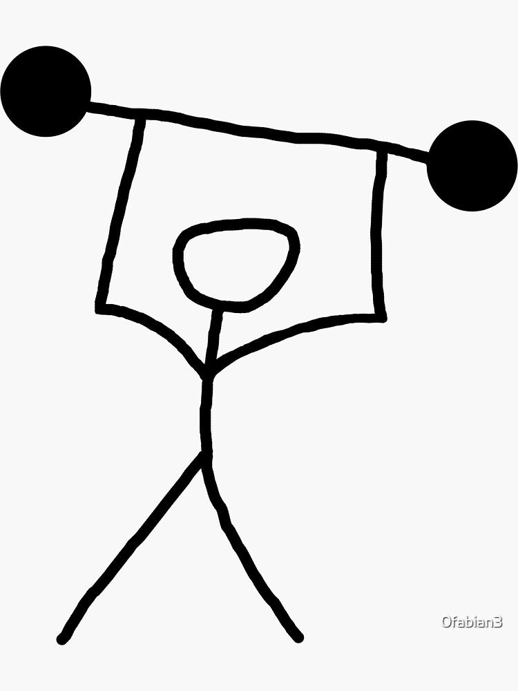 Stickman lifting weights | Sticker