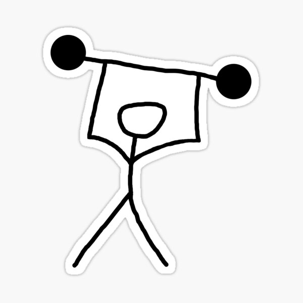 Item preview, Stickman lifting weights designed and sold by smileyjazz.