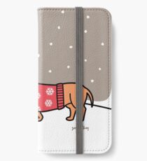 Christmas Dachshund in the Snow iPhone Wallet/Case/Skin