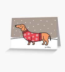 Christmas Dachshund in the Snow Greeting Card