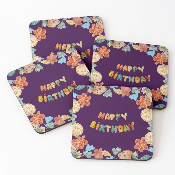 Artikelvorschau, Frame flower birthday letters a watercolor sketch violet entworfen und verkauft von Yana Mustafina | Boho Soulful Designs.